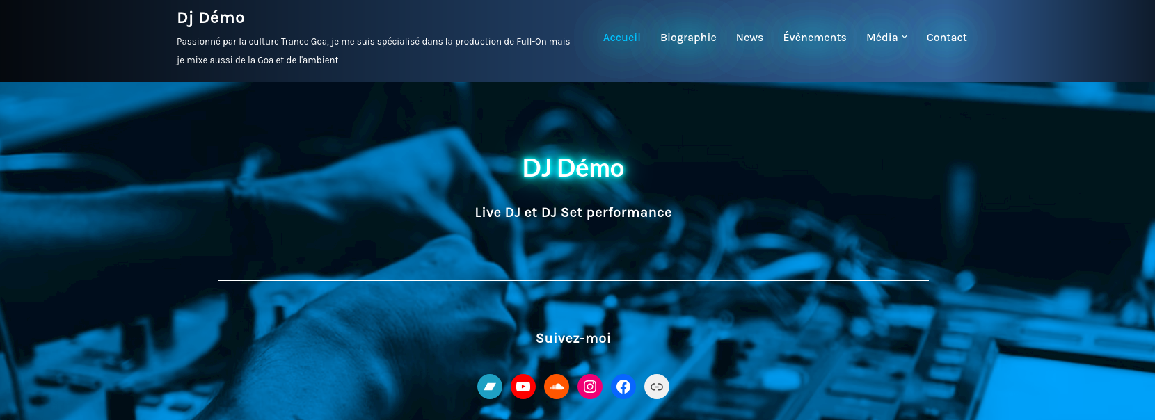 DJ Démo - En-tête
