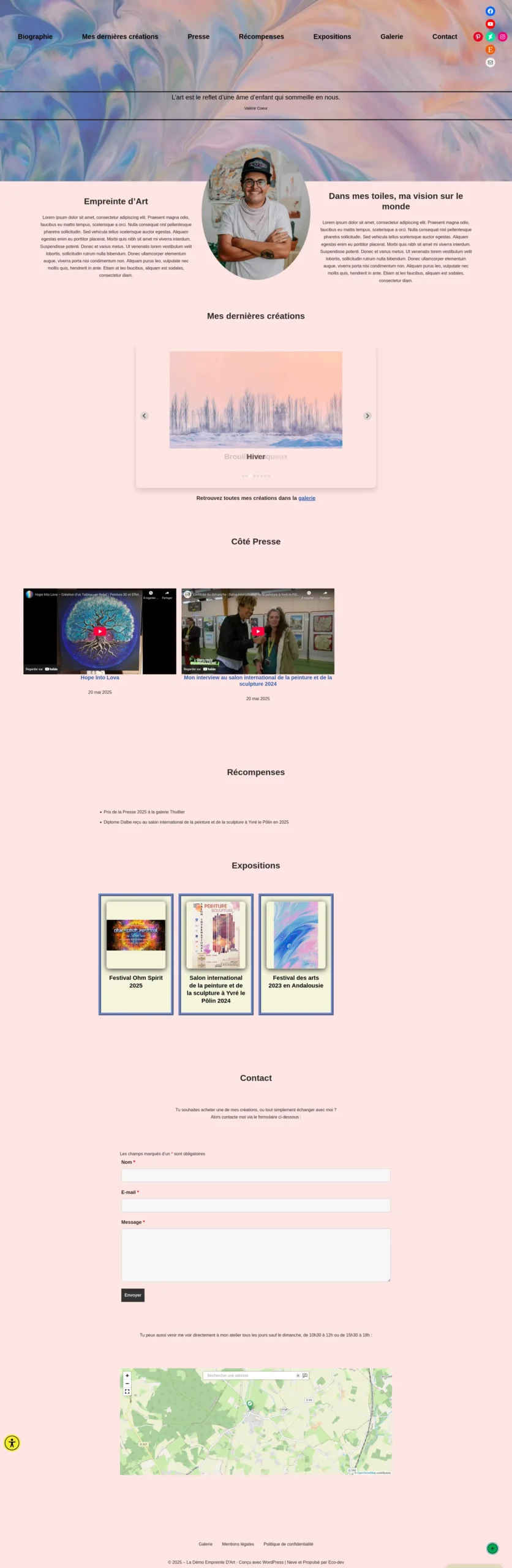 La Démo Empreinte d'Art - Page d'accueil