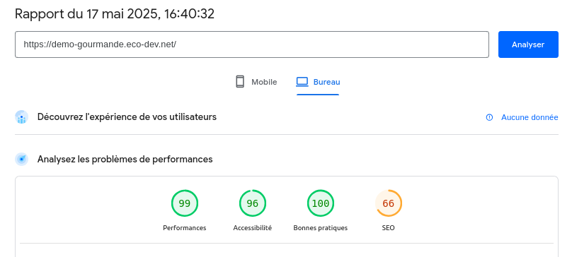 Analyse PageSpeed