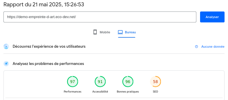 Analyse PageSpeed
