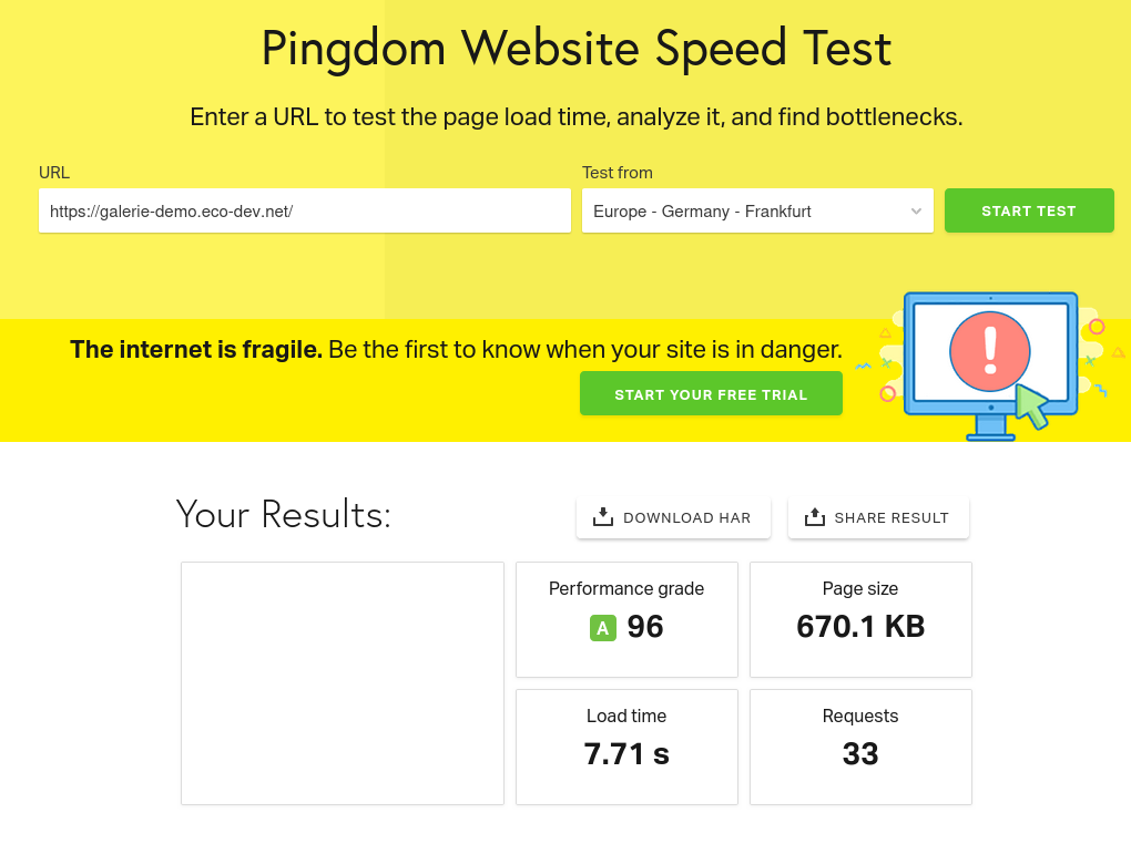 Analyse Pingdom