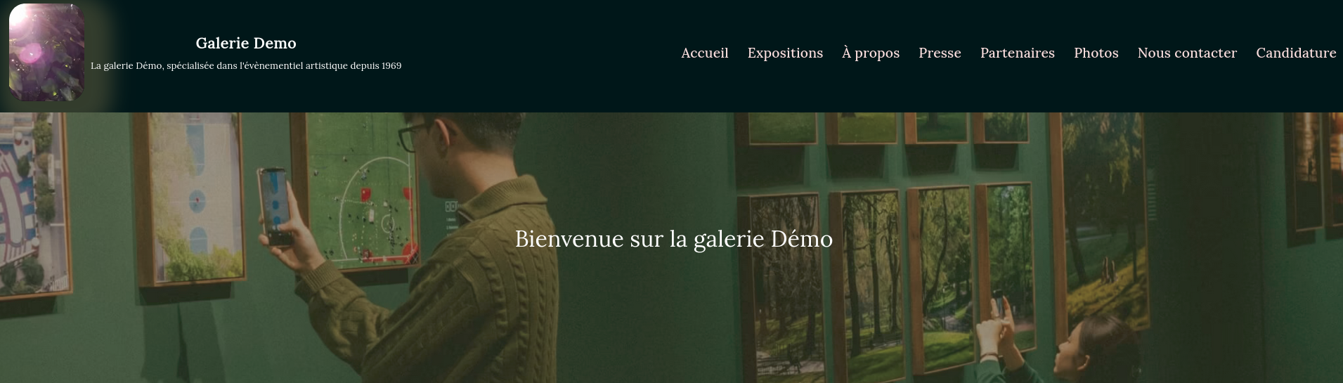 La galerie Démo - En-tête