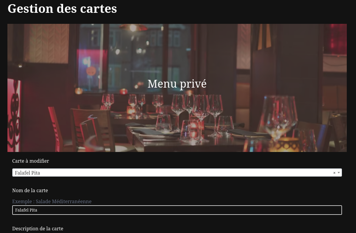 Gestion des cartes