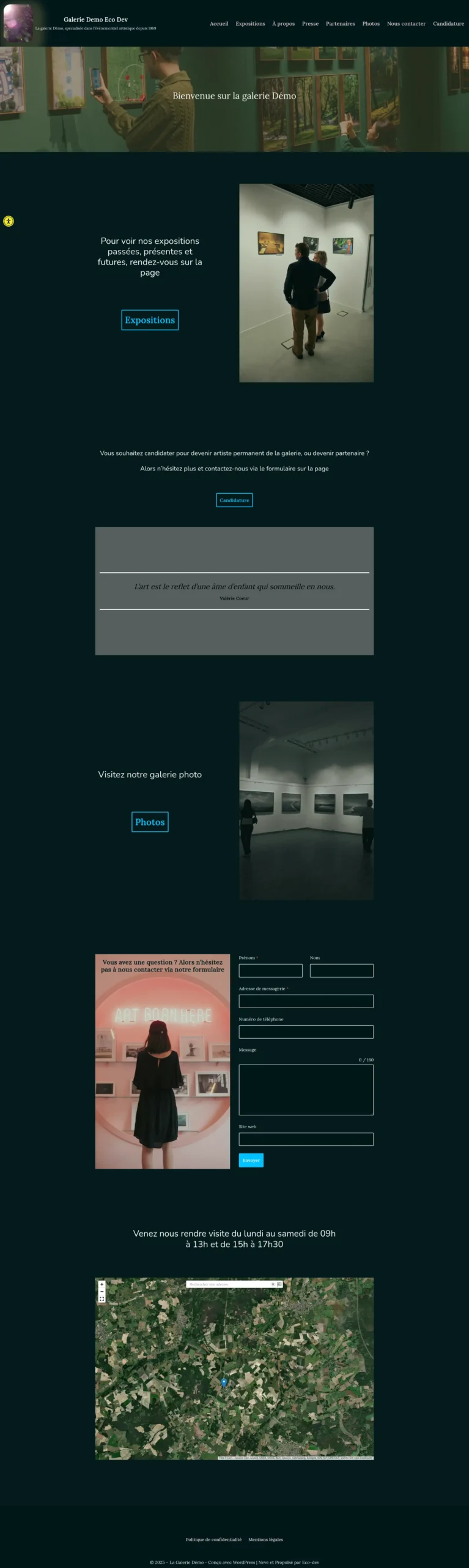 La galerie Démo - Page d'accueil