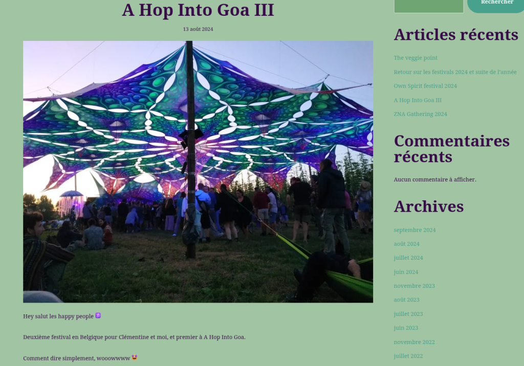 Extrait d'un rapport de festival