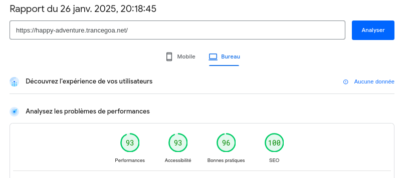Analyse PageSpeed