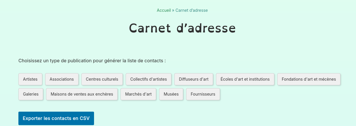 Carnet d'adresses
