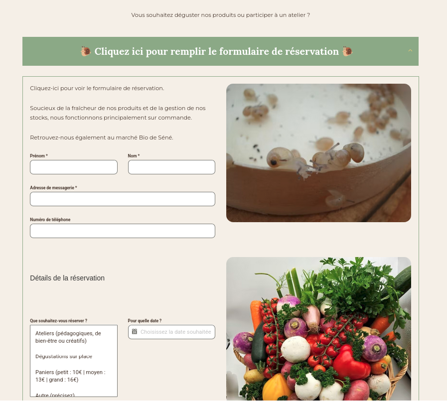 Formulaire de réservation